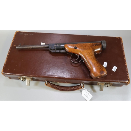 217 - Czechoslovakian Slavia ZVP .177 break barrel air pistol, made in 1960 in leather case.  (B.P. 21% + ... 