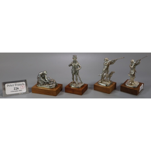 226 - Set of four silver limited edition figures, to include: 'The Poacher', 'Squire', 'The Shot' and 'The... 