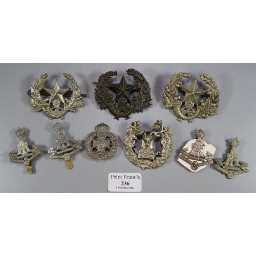 236 - Collection of Assorted British military cap badges, mainly Infantry.  (B.P. 21% + VAT)