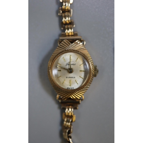 289 - Rotary 9ct gold ladies bracelet wristwatch with oval face, together with Accurist 9ct gold ladies br... 