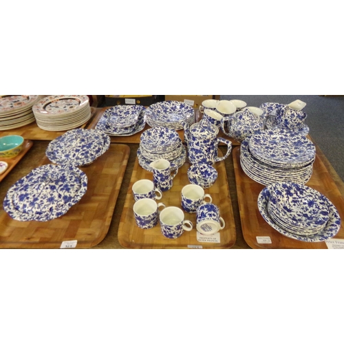 329 - Five trays of blue and white 'Arden' design Burleigh Staffordshire English china items to include: t... 