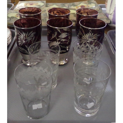 350 - Three trays of mainly glassware to include: various vases; Swedish glass, coloured glass, Murano sty... 