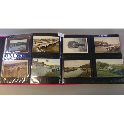 76 - Postcards collection of Welsh cards in album with good range of Carmarthen, Swansea, Tenby, Aberystw... 