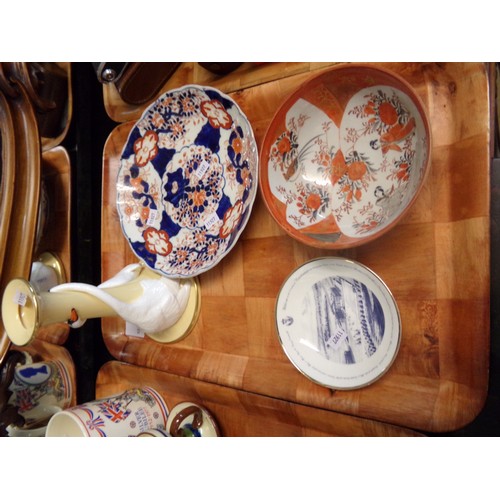 438 - Two boxes of assorted china: box of Royal Doulton collector's plates and a box with various items, J... 