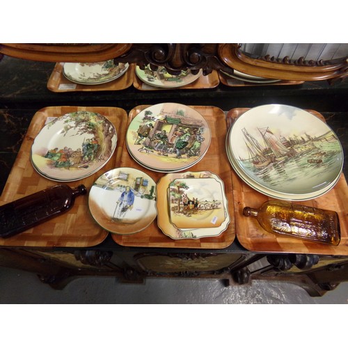 438 - Two boxes of assorted china: box of Royal Doulton collector's plates and a box with various items, J... 