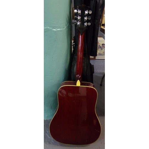 459 - Columbus Japanese model No. NT97 six string acoustic guitar in case.   (B.P. 21% + VAT)