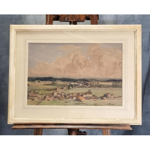 111 - Will Evans (Welsh, 1888-1957), 'Hawksbury village in the Cotswolds', signed, watercolours, labelled ... 