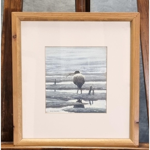 125 - David Cowdry (Welsh contemporary), Gull on a Beach',(B.P. 21% + VAT) signed, oils on board.  15x15cm... 