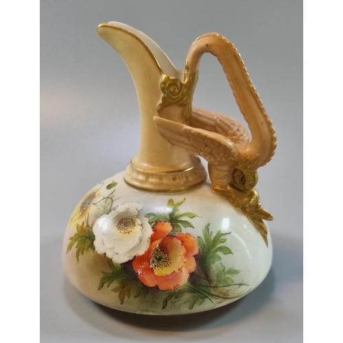 169 - A collection of Royal Worcester porcelain items to include: a small ewer 1048, the handle decorated ... 