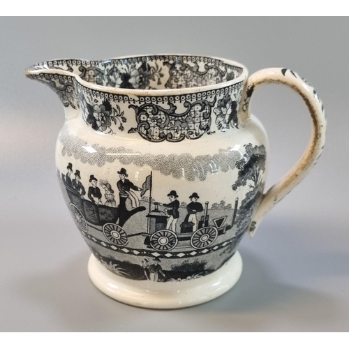 170 - Unusual 19th Century Commemorative Pearl ware Staffordshire transfer printed black and white pottery... 