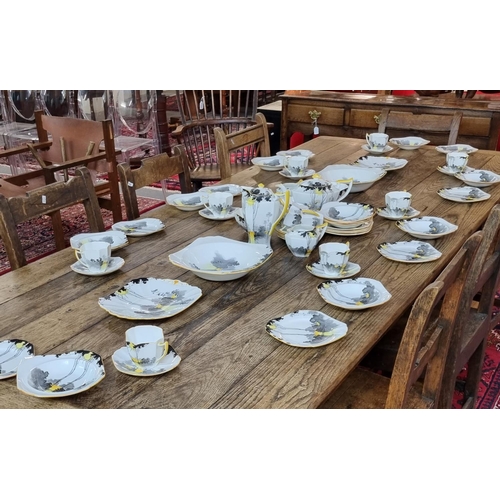 173 - Fifty eight piece Shelley 'Tall Trees' tea service, to include: cups, saucers, side plates, bowls, t... 