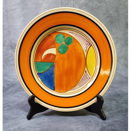 176 - Clarice Cliff 'Fantasque' melon design pottery circular plate, probably 1931, hand painted with styl... 