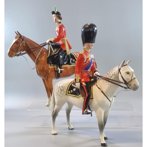 199 - Beswick - a model of H.M Queen Elizabeth II mounted on Imperial, Trooping the Colour 1957. Together ... 