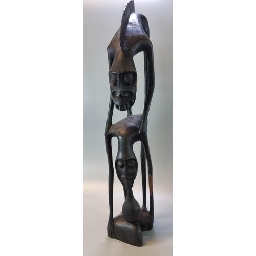 230 - A group of carved wooden ethnic figures, African, Balinese etc.  21cm high up to 52cm high approx.  ... 