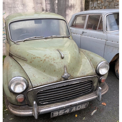 254 - 1960s Morris Minor 1000 four door saloon car. Registration 954 ADE. Originally the deceased vendors ... 