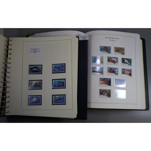 285 - British Indian Ocean Territory collection in two boxed albums. With u/m mint stamps sets and miniatu... 