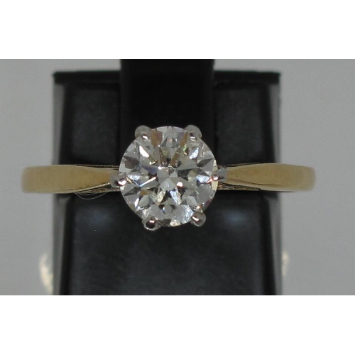 360 - 18ct gold diamond solitaire ring.  Estimated diamond weight 0.85cts, Colour H-I, clarity VVS1.  Ring... 