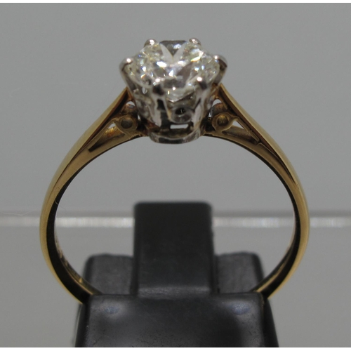 360 - 18ct gold diamond solitaire ring.  Estimated diamond weight 0.85cts, Colour H-I, clarity VVS1.  Ring... 