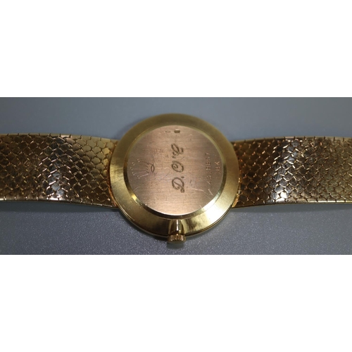 414 - 18ct gold Rolex Cellini gentleman's bracelet dress watch, having original articulated Rolex bracelet... 