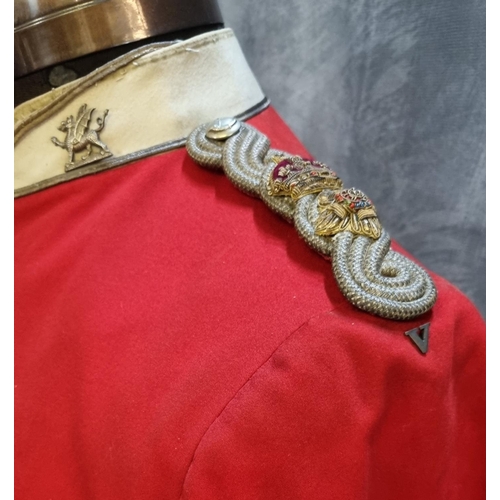 429 - Items of late 19th century British army Welsh Regiment dress uniform, to include: Major's long red t... 