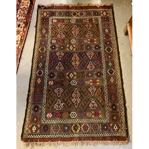 451 - Turkish Kelim multi coloured design geometric runner.   (B.P. 21% + VAT)