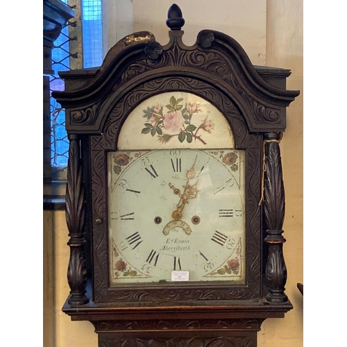 85 - 19th century heavily carved oak eight day long case clock, having broken swan neck pediment above ar... 