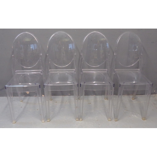 6 - Set of eight contemporary designer Victoria Ghost chairs by Phillippe Starck for Kartell. Comprised ... 