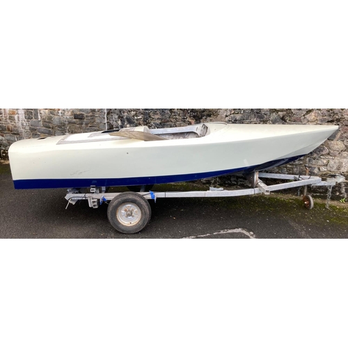 257 - 1960's/70's 'Delta' aluminium two seater power boat. Bare hull, restored and well finished, needing ... 