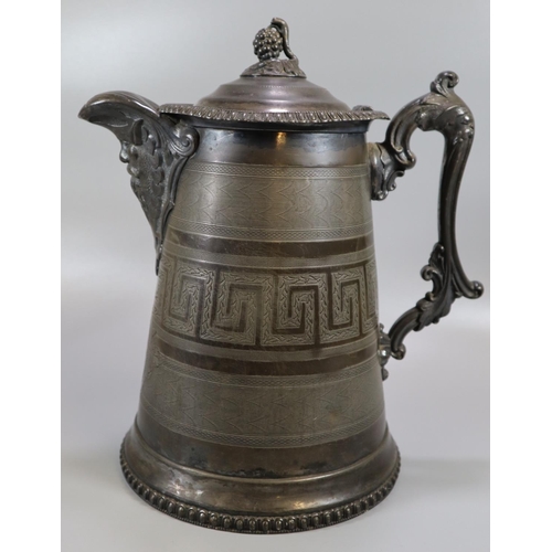 280 - 19th Century pewter presentation pitcher by 'William Worcester Lyman', presented to David Chadwick b... 