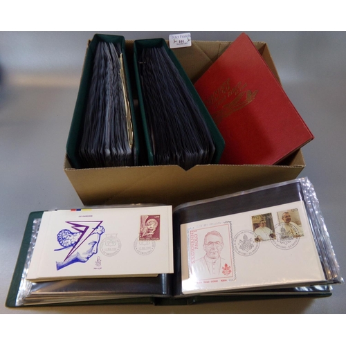 101 - Vatican collection of First Day covers in three albums and loose 1966-88 period and few all world st... 