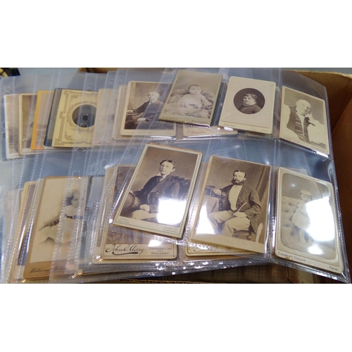 102 - Cartes de Visite/Victorian photographs, large collection in box. All in plastic pages. (1380)
(B.P. ... 