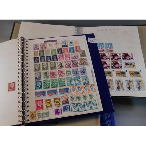 111 - All world stamp collection in three albums and file. Many 100s of stamps.
(B.P. 21% + VAT)