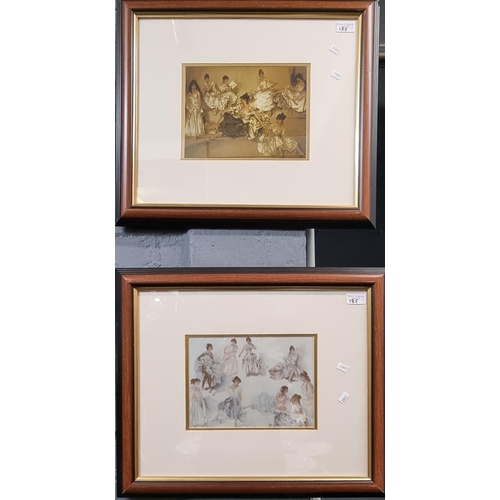 135 - After Sir William Russell Flint, three portrait groups, coloured prints, each approx 17.5 x 25cm. In... 