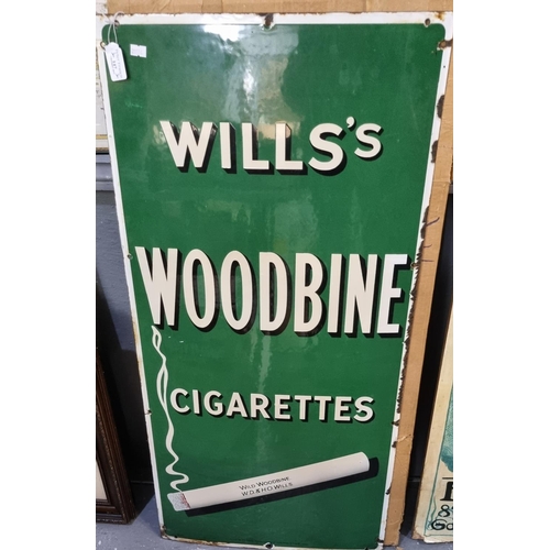 147 - Will's woodbines single sided enamel advertising sign. 92 x 46cm approx. 
(B.P. 21% + VAT)