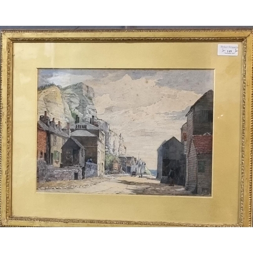 149 - Marmaduke A Langdale (British flourished 1864-1905), 'At Hastings: old town', signed and dated 1880,... 