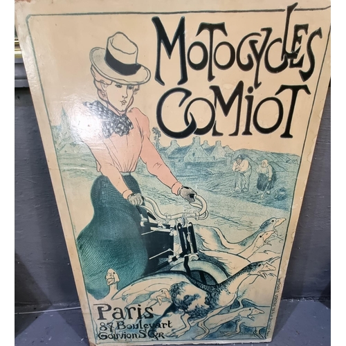 151 - Reproduction advertising poster on board 'Motorcycles Comiot'. 83 x 67cm approx. 
(B.P. 21% + VAT)