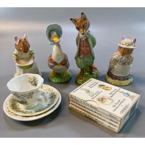 191 - Two Royal Albert Beatrix Potter figurines, to include; Jemima Puddleduck and Foxy Whiskered Gentlema... 