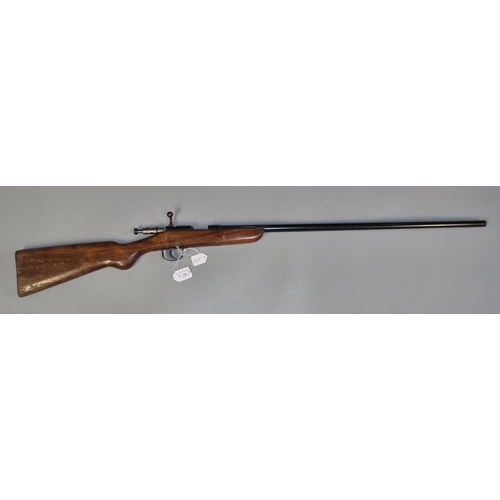 204 - Webley .410 single barreled bolt action shotgun, 25 inch barrel with half wooden stock.  NOTE, speci... 