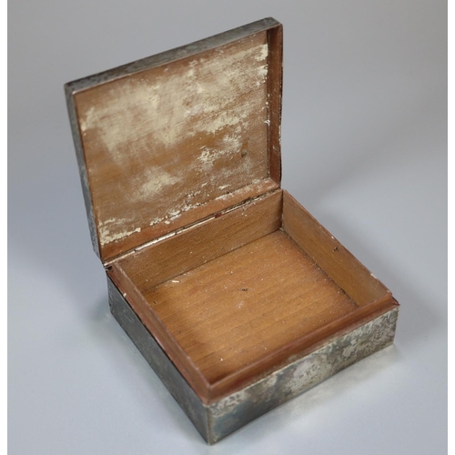 242 - Silver cigar box of plain rectangular form, Birmingham hallmarks.  (B.P. 21% + VAT)