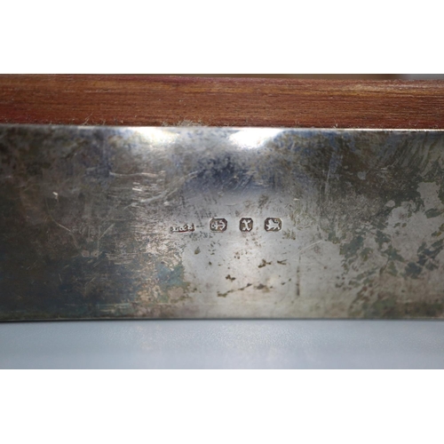 242 - Silver cigar box of plain rectangular form, Birmingham hallmarks.  (B.P. 21% + VAT)