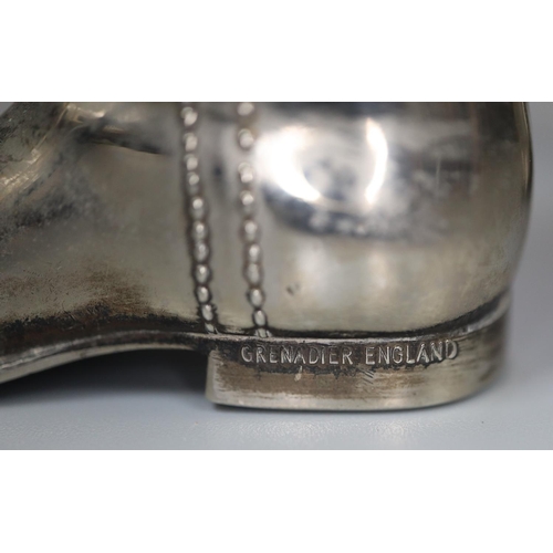 246 - Pair of miniature silver plated stirrup cups in the form of riding boots.  (B.P. 21% + VAT)