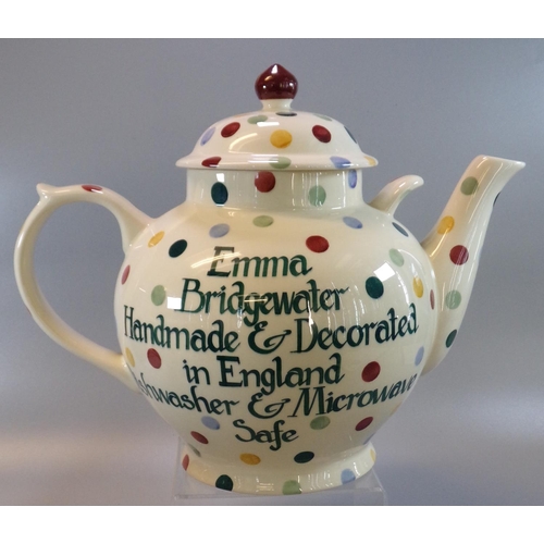 30 - Emma Bridgewater large bullet shaped display teapot. Marked 'Emma Bridgewater, handmade and decorate... 