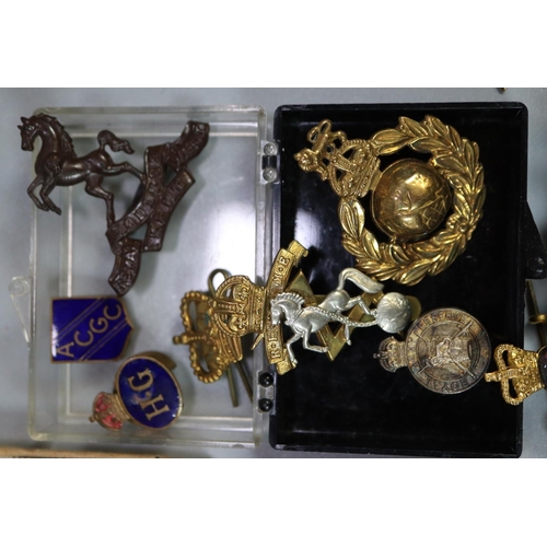 405 - Quantity of assorted military medals including: two dress miniature groups for First and Second Worl... 