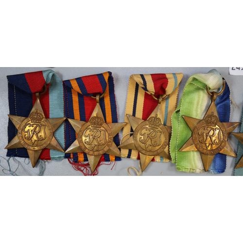 405 - Quantity of assorted military medals including: two dress miniature groups for First and Second Worl... 