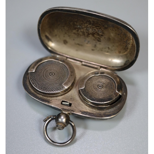 429 - Silver double sovereign case with chased foliate decoration and loop suspension.  (B.P. 21% + VAT)