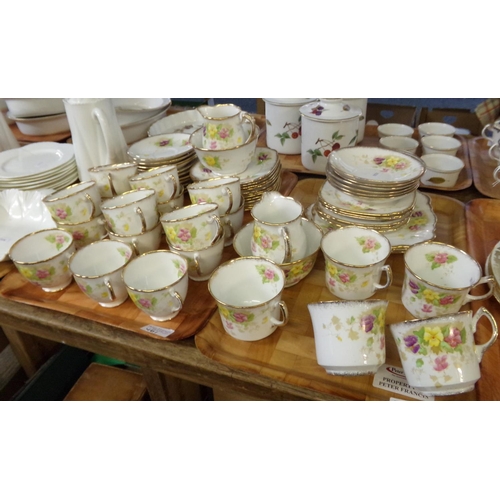 461 - Two trays of Royal Standard English bone china floral and gilt teaware to include: teacups and coffe... 