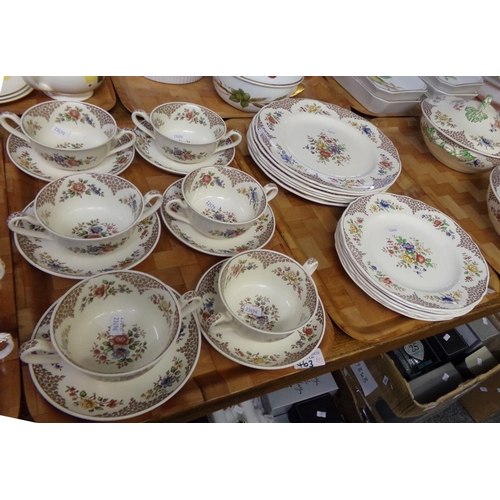 463 - Four trays of Copeland Spode 'Merville' design dinnerware items to include: various size plates, lid... 