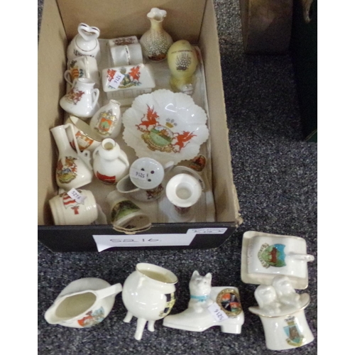 478 - Small collection of crested ware items to include: Florentine china, Arcadian, Coronet ware etc; var... 