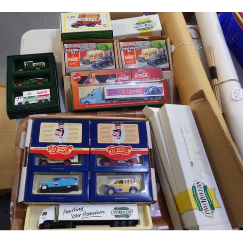 566 - Tray of diecast vehicles, all appearing in original packaging, to include: Corgi Thornycroft 'J' typ... 