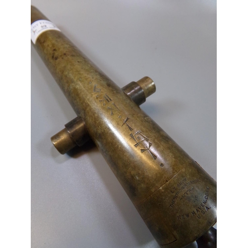 59 - Early 20th century bronze breech loading San Roy yacht signal cannon marked 'L T Snow ,the Strong Ca... 